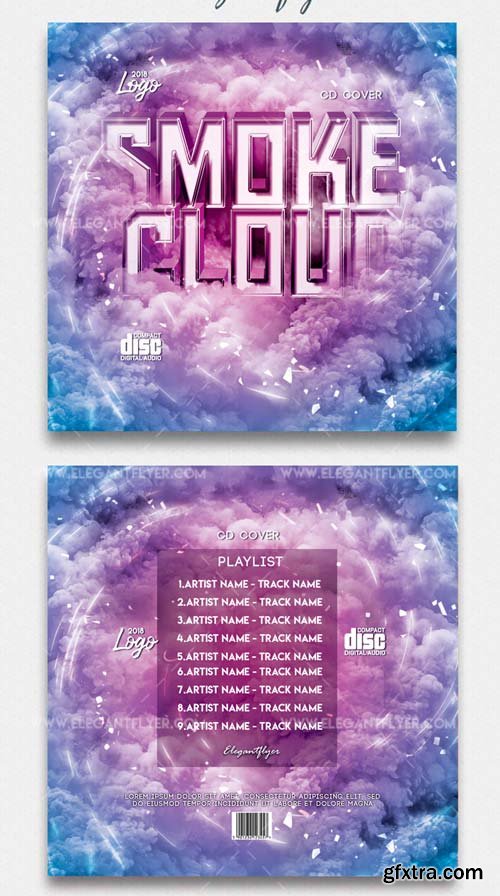 Smoke Cloud V4 2018 Premium CD Cover PSD Template