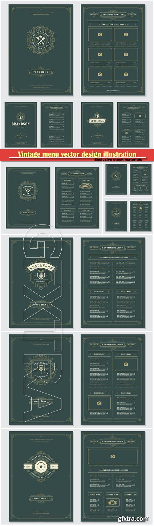 Vintage menu vector design illustration