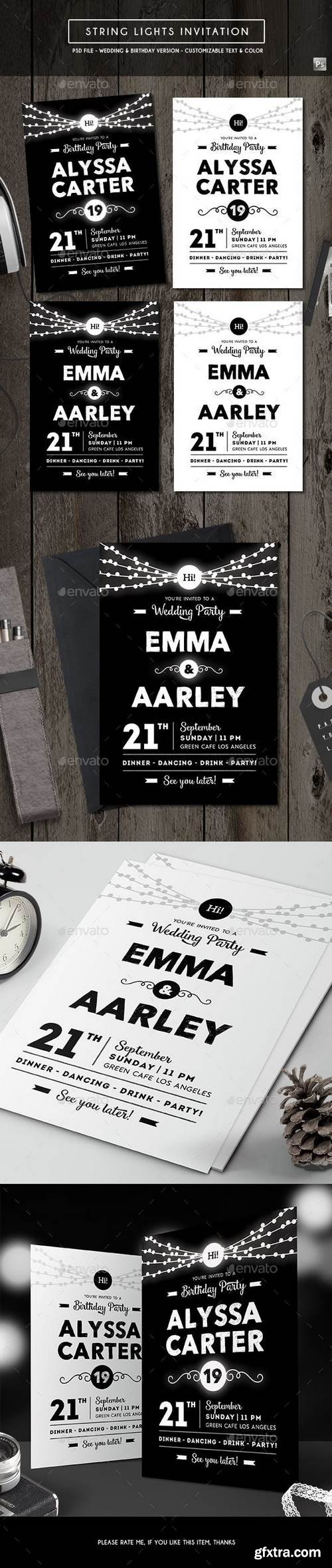 Graphicriver - String Lights Invitation (Wedding & Birthday) 17774189