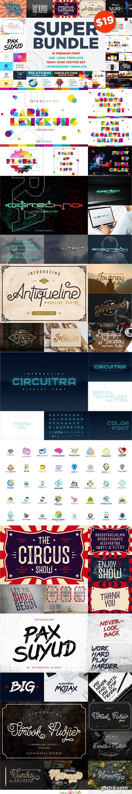 Super Bundle (Font, Logo, Vector, Presentation)