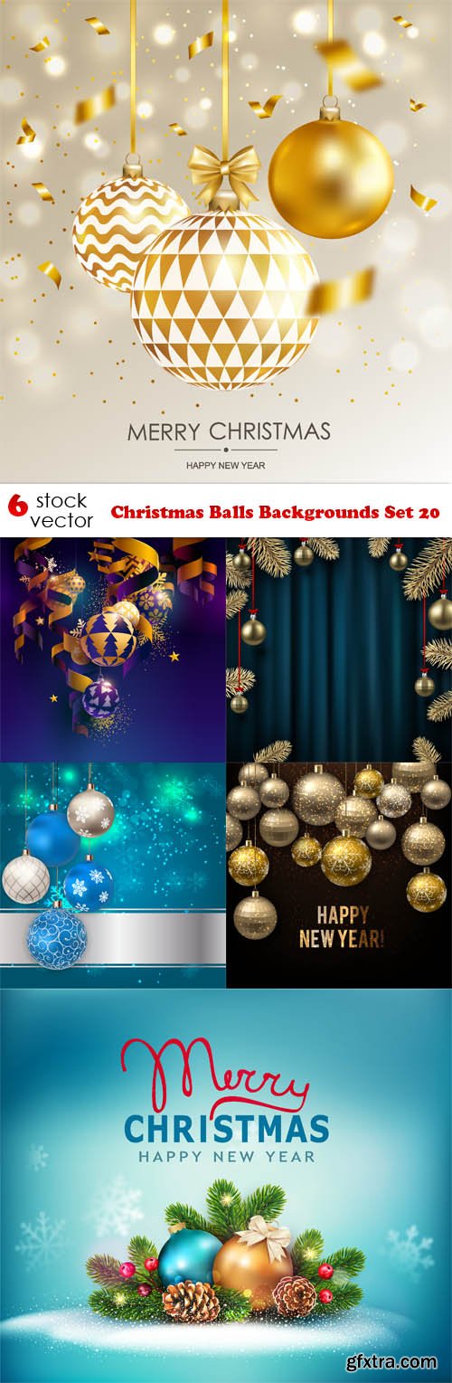 Vectors - Christmas Balls Backgrounds Set 20