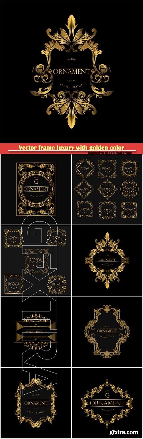 Vector frame luxury with golden color