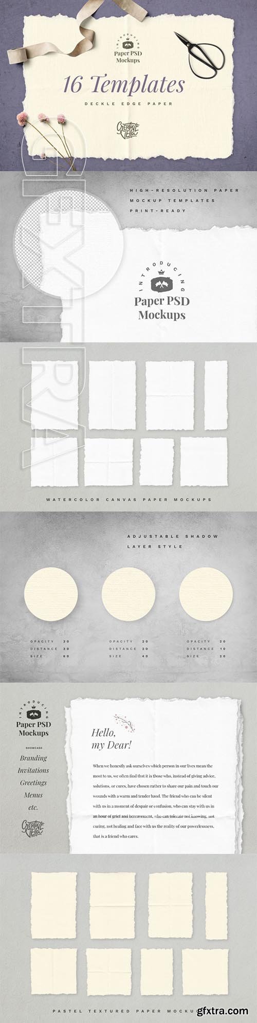 Deckle Edge Paper Mockup Set