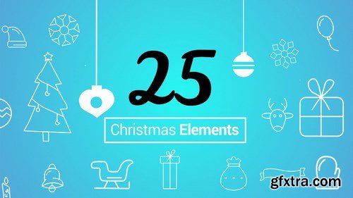 MA - 25 Christmas Outlined Elements Stock Motion Graphics 152889