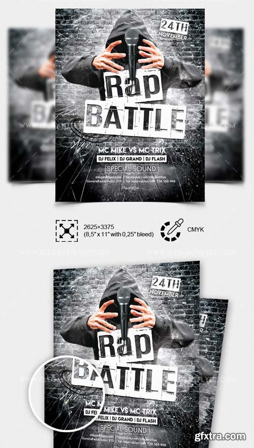 RAP Battle V23 2018 Flyer PSD Template