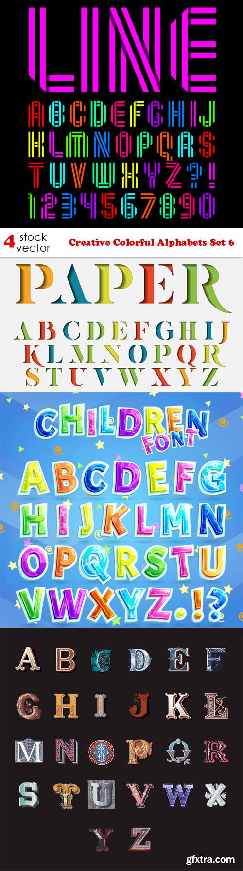 Vectors - Creative Colorful Alphabets Set 6