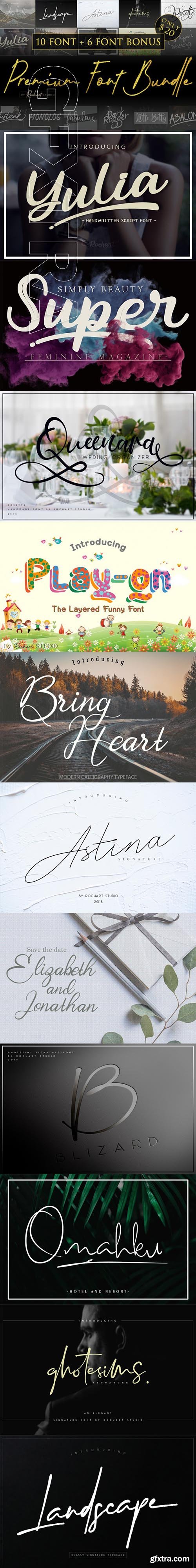 Premium Font Bundle 2018 10 Fonts Included & Bonus