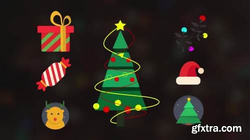 MA -  Cute Christmas Elements Pack Stock Motion Graphics 152908