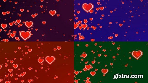 MA - 4 Backgrounds Hearts Loop Stock Motion Graphics 153303