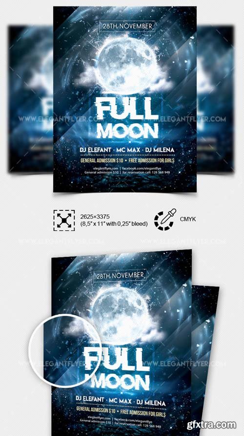 Full Moon Party V17 2018 PSD Flyer Template