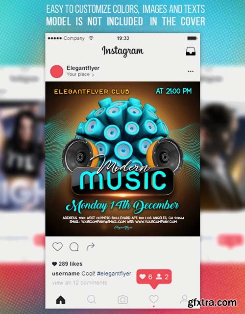 Modern Music V32 2018 Animated Instagram + Facebook Flyer Template