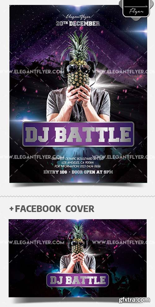 DJ Battle V55 2018 Flyer in PSD