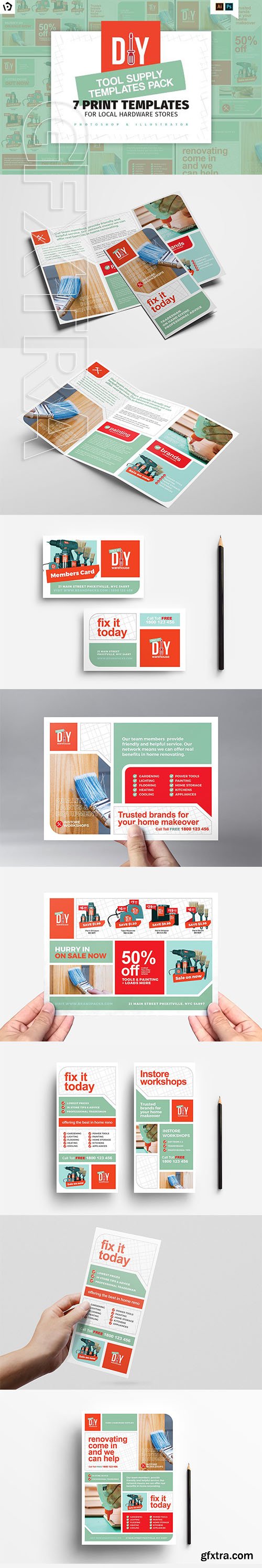 CreativeMarket - DIY Tool Supply Templates Pack 1904939