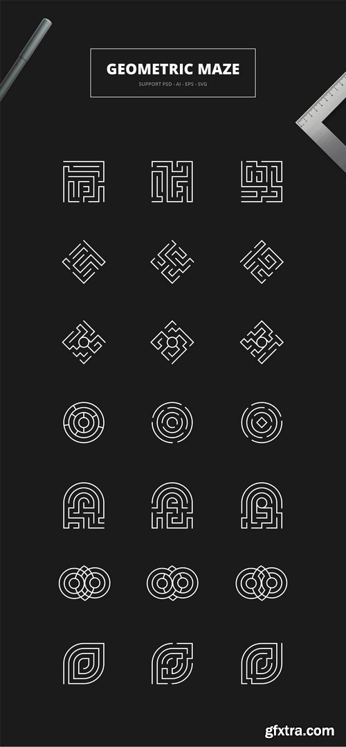 CM - Geometric Maze Logos + Templates 2305924