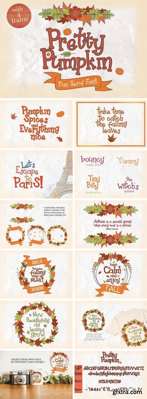 Fontbundles - Pretty Pumpkin - Fun Serif Font with Frame 147700