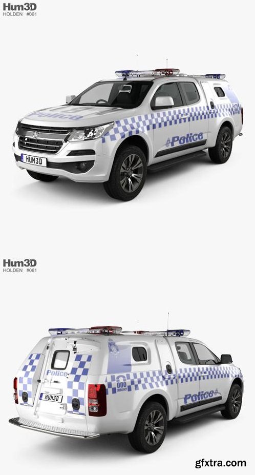 Holden Colorado Space Cab Divisional Van 2018 - 3D Model