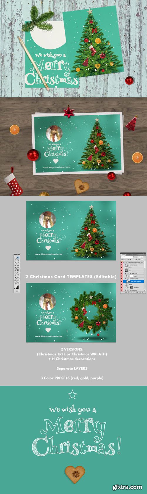 Christmas Card PSD Templates for Photoshop