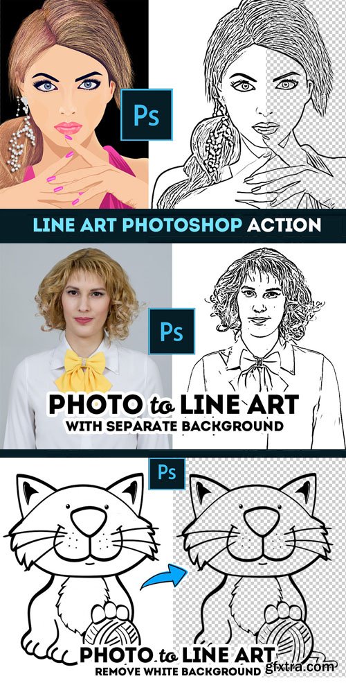 Line Art Photoshop Action - Seperate & Remove Background