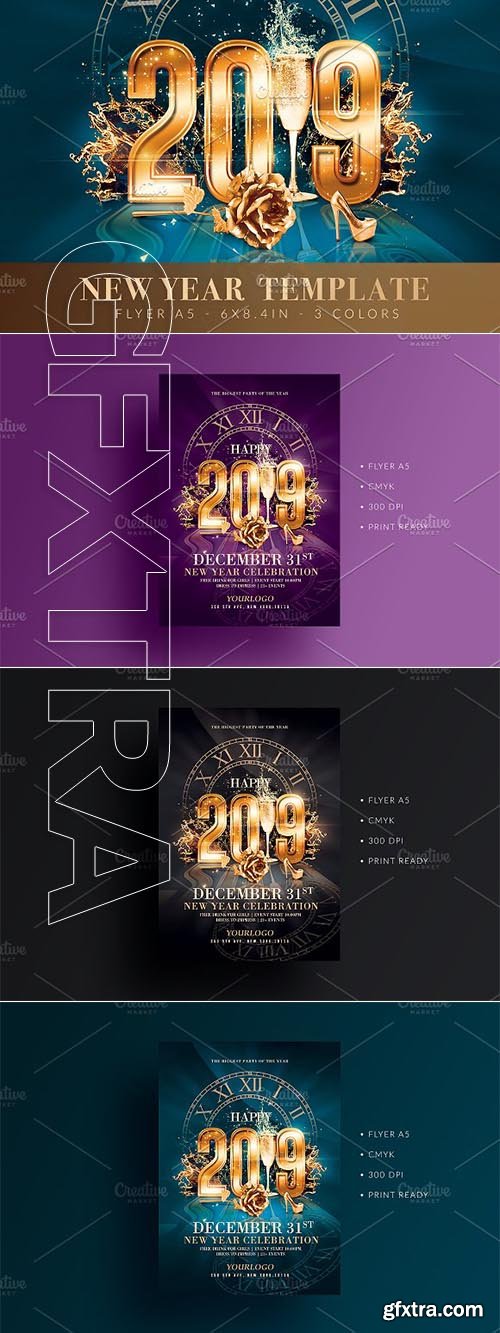 CreativeMarket - New Year Party Flyer 3215360