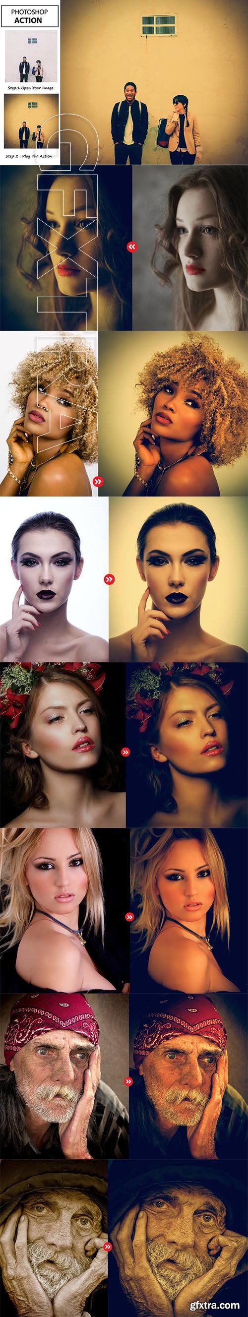 CreativeMarket - Vintage Color - Photo shop Action 3212668