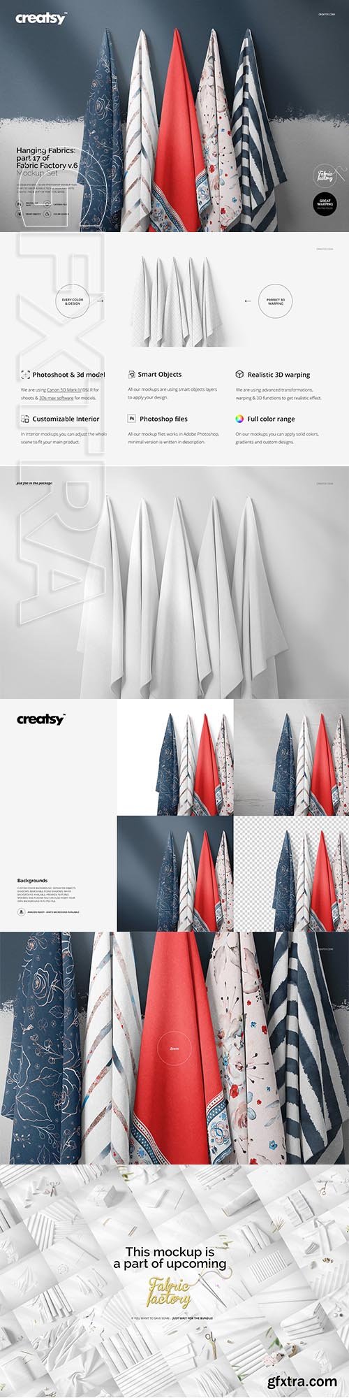 CreativeMarket - Hanging Fabrics Mockup 17 FF v 6 3296708