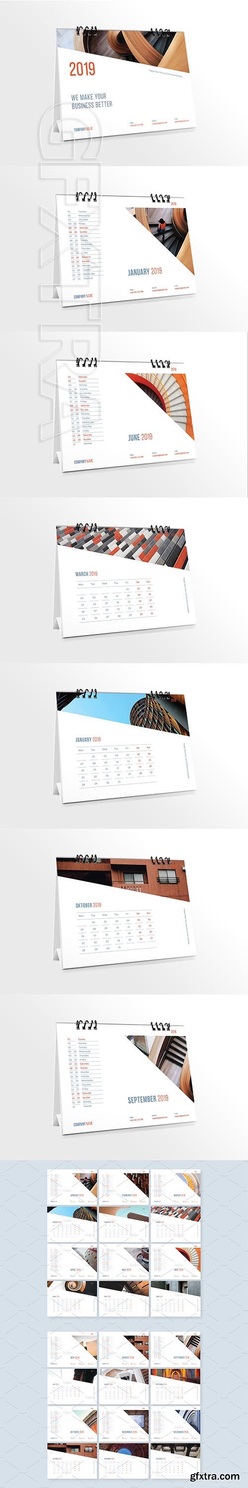 CreativeMarket - Desk Calendar for 2019 3143203