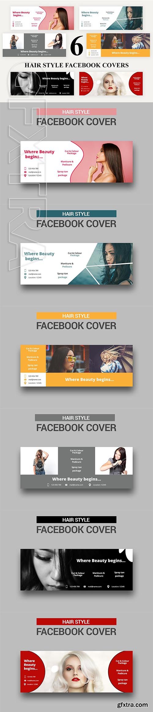 CreativeMarket - Hair Style Facebook Covers - SK 3035698