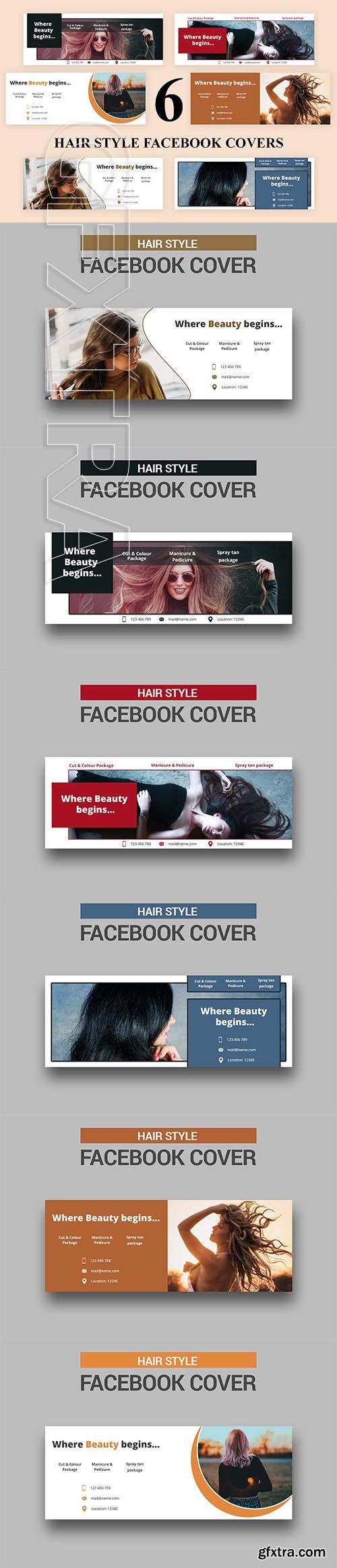 CreativeMarket - Hair Style Facebook Covers - SK 3035765