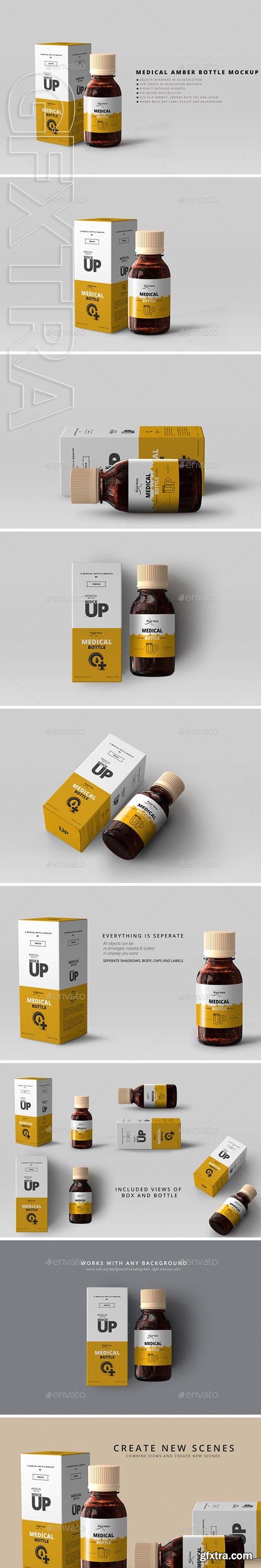 CreativeMarket - Amber Medicine Bottle Mockups 3035951