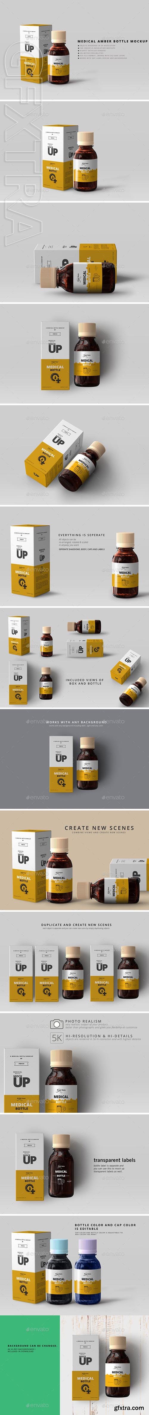 CreativeMarket - Amber Medicine Bottle Mockups 3035951