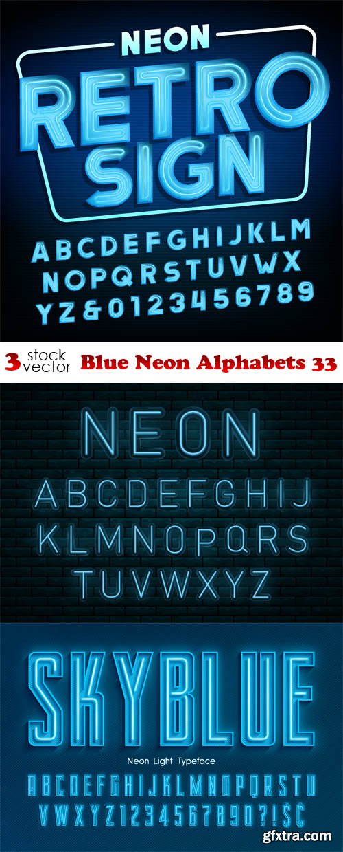 Vectors - Blue Neon Alphabets 33