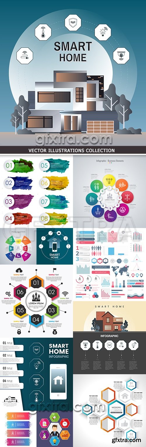 Modern infographics business options elements 25