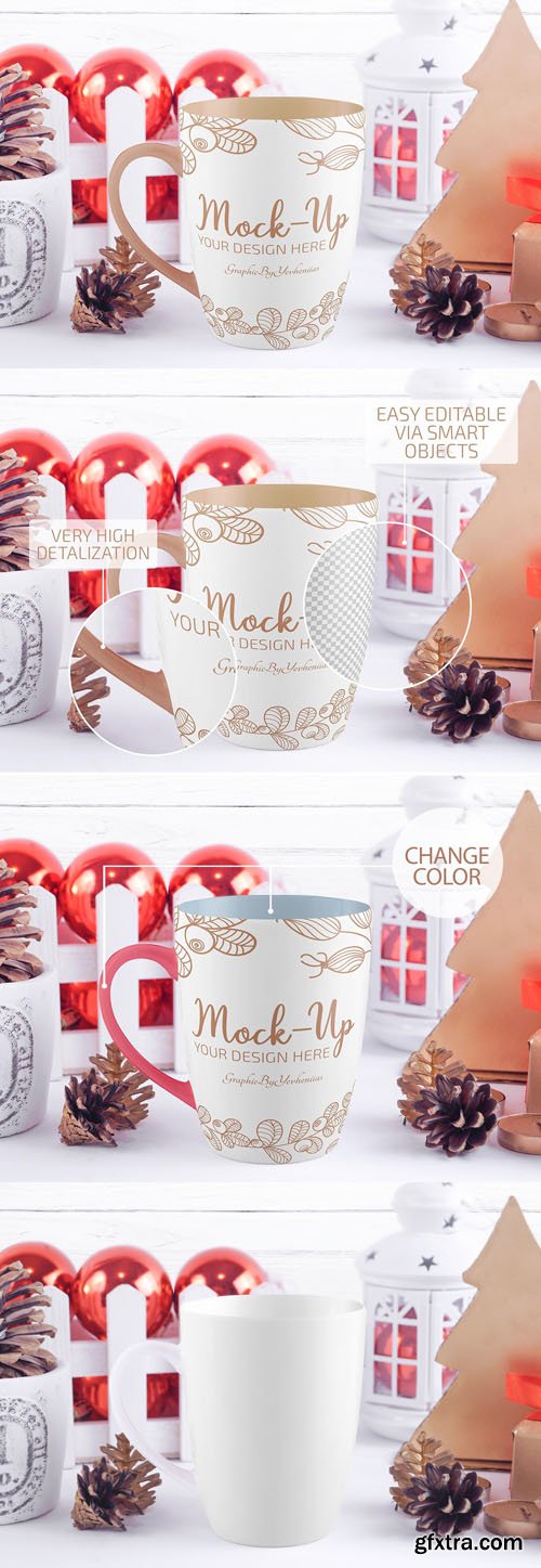 Christmas Mug PSD Mockup