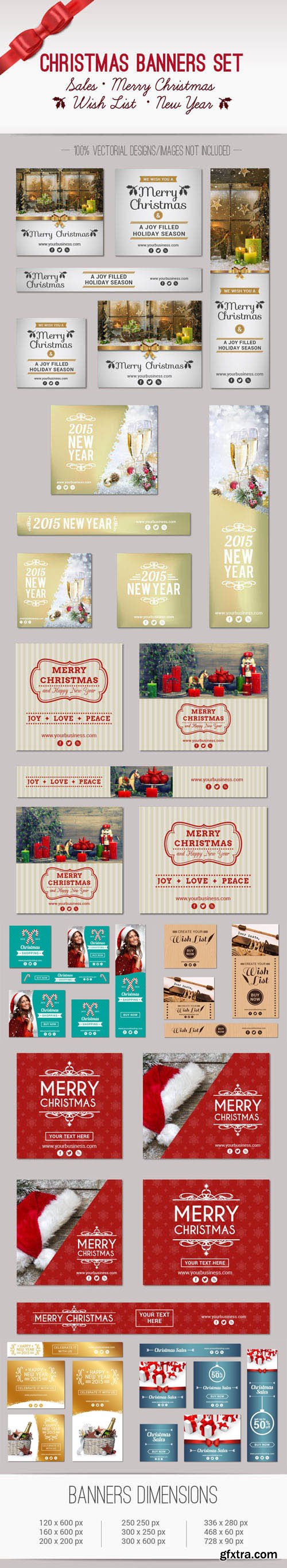 Christmas & New Year Banners Vector Collection 3