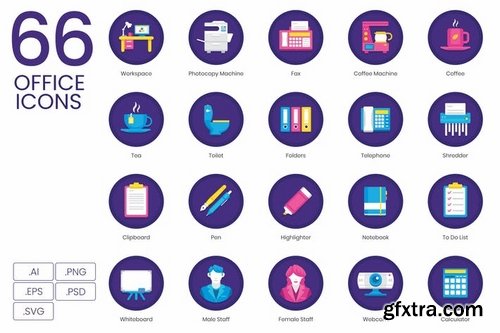 66 Office Icons - Orchid Series