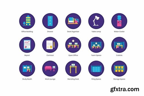 66 Office Icons - Orchid Series
