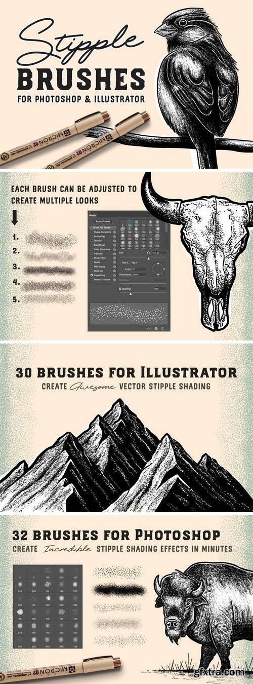 Graphicriver - Stipple Brush Set for Photoshop and Illustrator 22685917