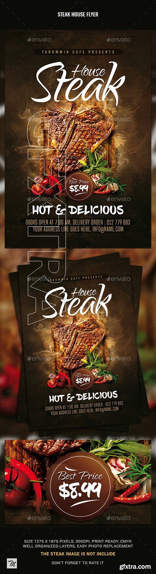 GraphicRiver - Steak House Flyer 23044824