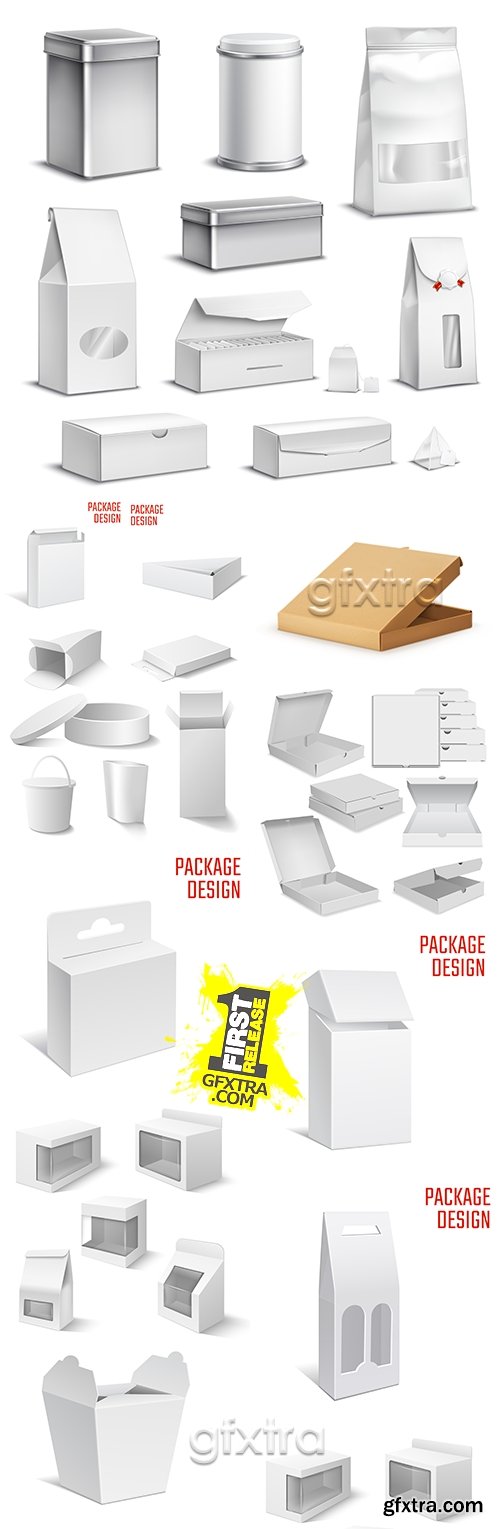 Packing cardboard box and container sale goods design