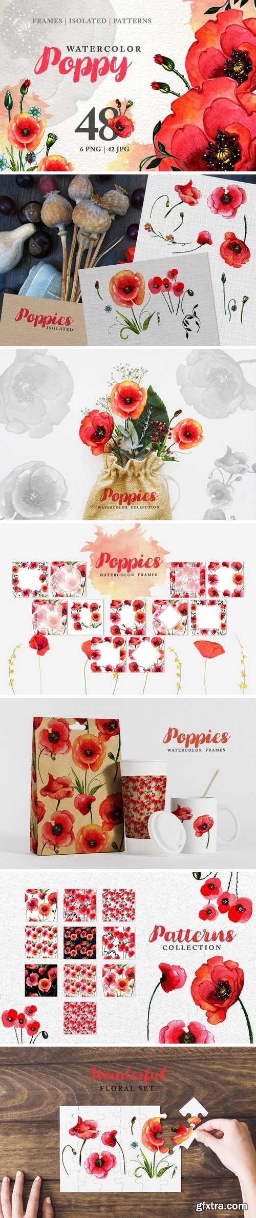 CM - POPPY Watercolor Red png 3304914