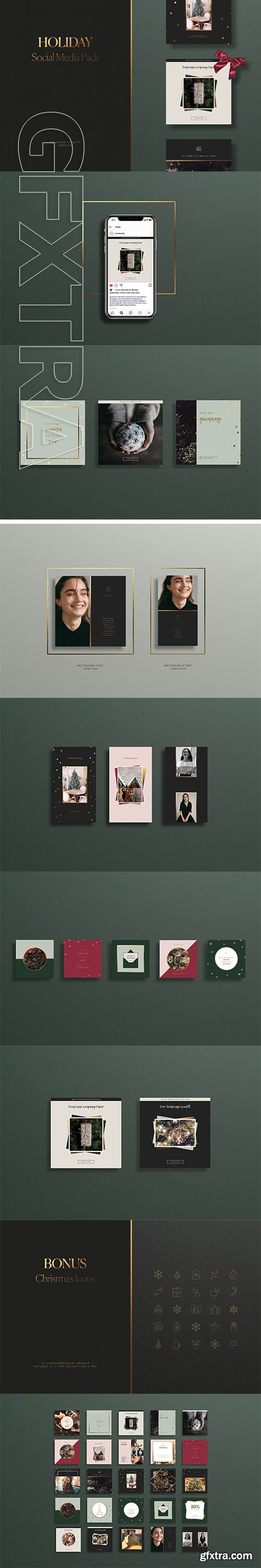 CreativeMarket - Holiday Social Media Pack 3236905