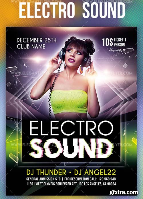 Electro Sound V80 2018 Flyer PSD Template