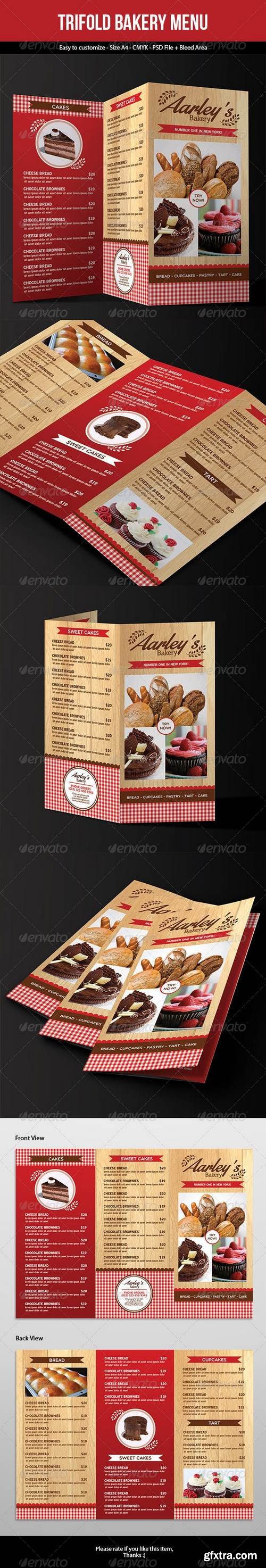 Graphicriver - Trifold Bakery Menu 7299857