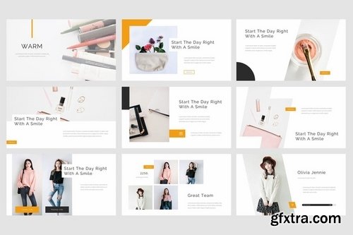 Warm - Beauty & Cosmetics Powerpoint Keynote and Google Slides Templates