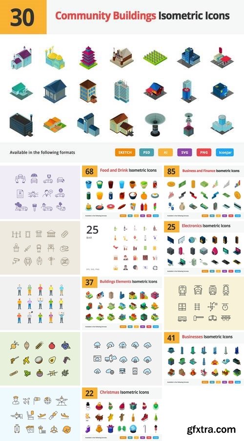 Vector Isometric Icons Bundle