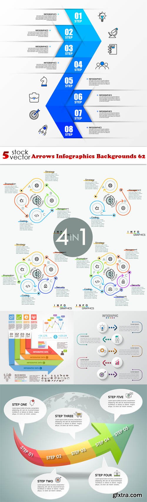 Vectors - Arrows Infographics Backgrounds 62