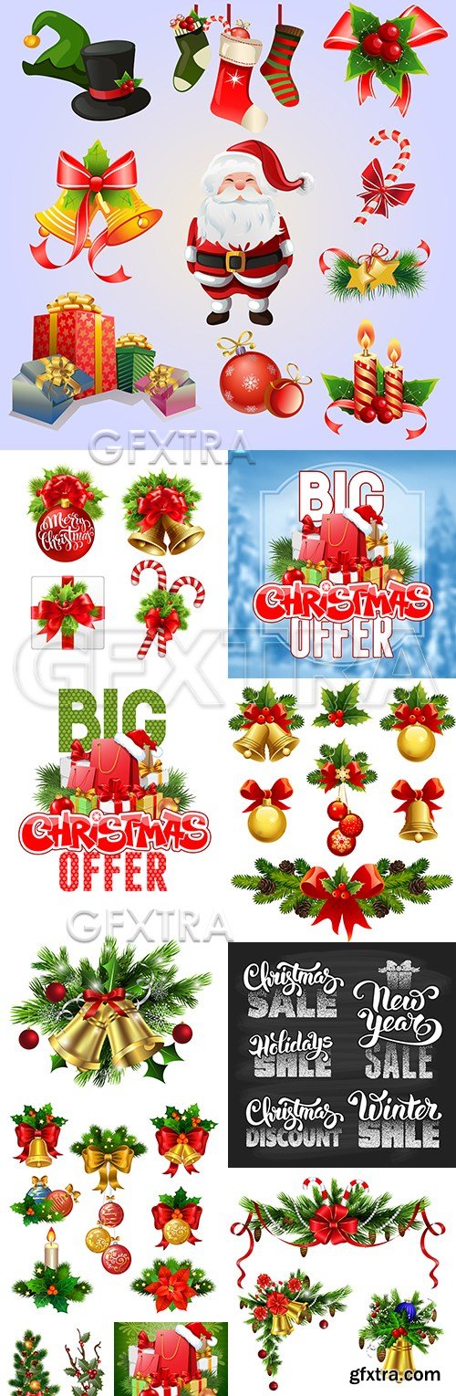 Merry Christmas sale special and decorative design elements