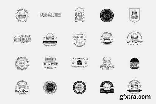 20 Burger Themed Logos