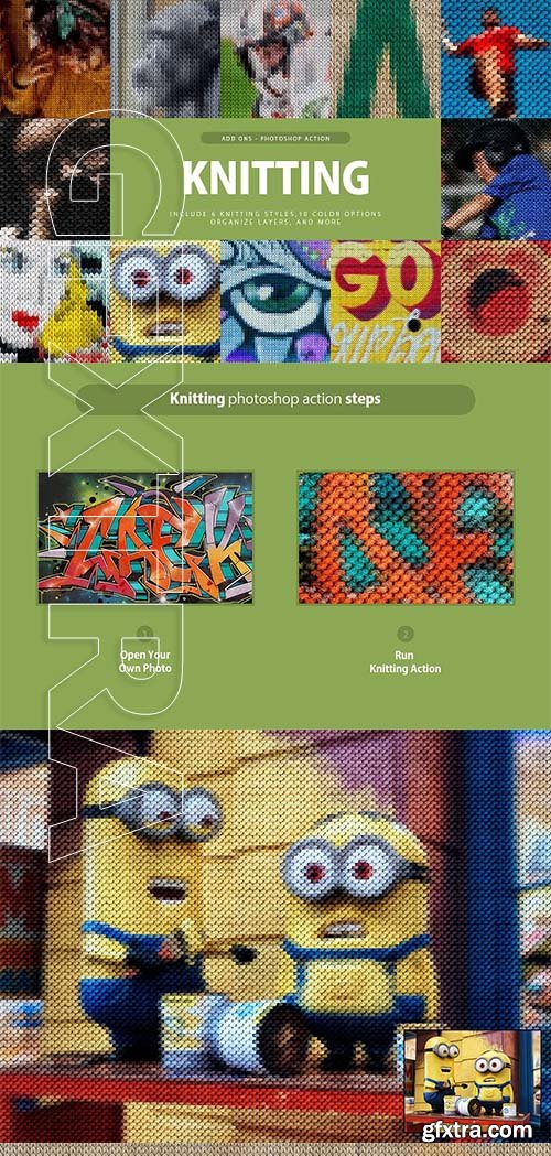 CreativeMarket - Knitting Photoshop Action 3292963