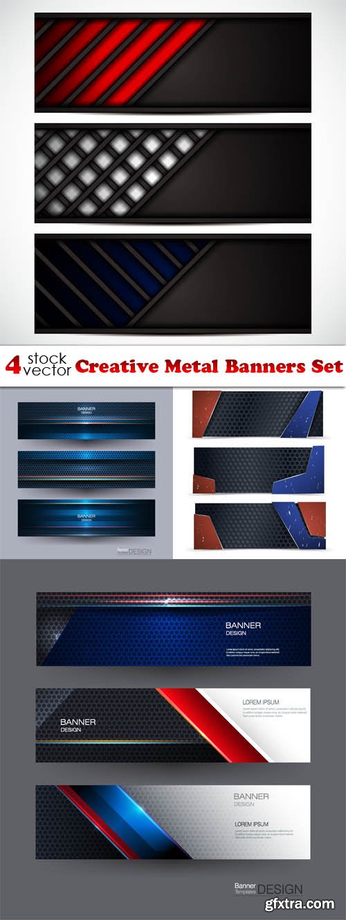 Vectors - Creative Metal Banners Set